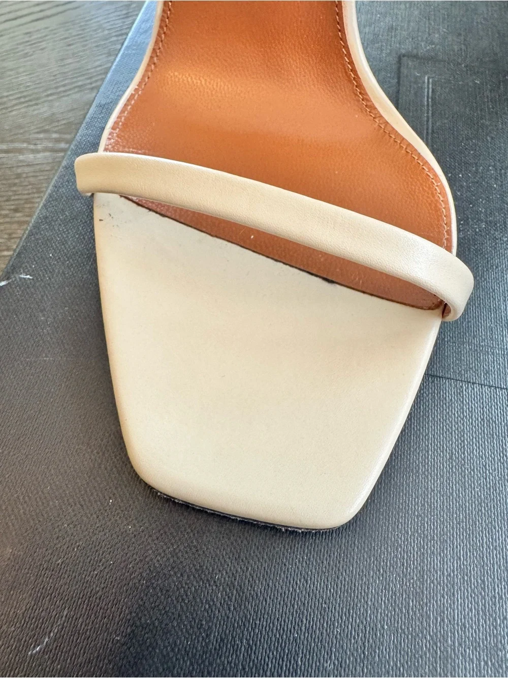 Saint Laurent Cream Opyum 110 YSL Logo Heel Sandal 38.5 8 - Picture 8 of 12
